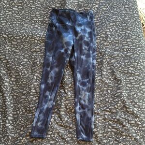 Blue Tie-Dye Full-Length Leggings